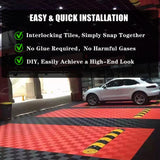 HTWELL 24 Pack 16"x 16"Interlocking Garage Floor Tiles,Modular Drainage Floor Mat,Non-Slip Splicing Interlocking Drainage Mats Floor Tile for Garage Car Wash Basement,etc(Black) HTWELL