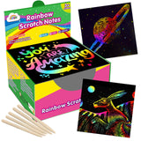 ZMLM Rainbow Scratch Paper Art Crafts Mini Notes Kids Gifts 4 5 6 7 8 9 10 Years Old Girls Boys Students Teens Classroom Prizes School Supplies Birthday Party Travel Toy Activity ZMLM
