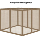 OIPUNSHLE Gazebo Universal Replacement Mosquito Netting, 10'x10' Gazebo Netting Outdoor, 4-Panel Screen Walls for Outdoor Patio with Zipper (Mosquito Net Only) (Brown) OIPUNSHLE