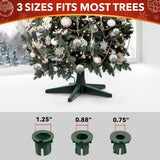 Stephan Roberts Rotating Christmas Tree Stand with 360° Rotation, 5 Legs, 3 Power Outlets, 3 Adjustable Size Attachments, 3-Setting Switch – Stable & Durable Holiday Tree Base (Green) Stephan Roberts