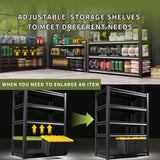 Garage Shelving Heavy Duty Storage Shelves Easy Assembly 5 Tier Adjustable Metal Shelving Utility Shelf Rack Garage Storage Organizer for Garage, Basement, Warehouse (72"H x 35.4"W x 15.7"D) AOJUFEO