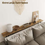 YATINEY 71" Console Table, Narrow Entryway Table, Extra Long Sofa Tables, Industrial Hallway Table for Entryway, 2-Layer Console Sofa Table Behind Couch, Rustic Brown and Black CT18BR YATINEY