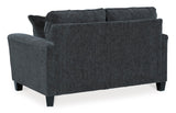 Signature Design by Ashley Abinger Chenille Contemporary Loveseat with 2 Accent Pillows, Dark Gray Signature Design by Ashley