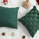 Allorry Christmas Pillow Covers 18 x 18 inch Set of 2 Dark Green Christmas Tree Pillow Covers Decorations Plush Faux Fur Soft Cushion Case for Winter Xmas Holiday Home Bedroom Sofa Decors PT004-A18 Allorry