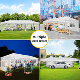 TOOLUCK 10x30 Pop Up Canopy Tent with 8 Sidewalls Tents for Parties Waterproof Camping Canopy Ez Up Party Tent Outdoor Portable Gazebo for Backyard Commercial Event Tent with sandbags, White Tooluck
