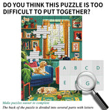 PICKFORU Dog Puzzles for Adults 1000 Pieces, Vintage Puppy Jigsaw Puzzle Houseplant，Unique Living Room Puzzle as Home Art PICKFORU