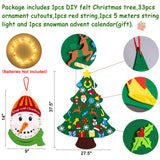 jollylife 3ft DIY Felt Christmas Tree Set + Snowman Advent Calendar - Xmas Decorations Wall Hanging 33 Ornaments Kids Gifts Party Supplies jollylife