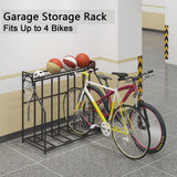YiLifebes Stand Bike Racks for Garage, 4 Bike Stand Rack with Storage Basket, Metal Floor Bike Parking, Garage Organizer Suitable for Mountain, Hybrid, Adult and Kids Bikes YiLifebes