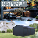 GREEN PARTY 12 x 20 ft Metal Carport Removable Sidewalls（Not Include Carport） GREEN PARTY