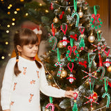 NLUS Christmas Crafts for Kids Adults, 45 Pcs Christmas Beaded Ornament Kits Holiday Crafts - Including Snowman/Christmas Tree/Wreath/Candy Cane/Snowflake (Assembly Required) NLUS