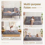 YOSHOOT 6 Inches Futon Mattress Full Size, Thick Futons Sofa Bed Couch, Floor Mattress for Adults, Shredded Foam Filling(Frame Not Included), Medium Firm YOSHOOT