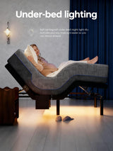 Ciays NS0 Queen Adjustable Bed Base - Smart Dual Motor Bed Frame with Wireless Remote, 3-Min Assembly, Zero Gravity & Anti-Snore Modes, Under Bed Lighting, 4 USB Ports Ciays