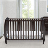 Delta Children Taylor 4-in-1 Convertible Baby Crib, Easy to Assemble, Sustainable New Zealand Wood, JPMA Certified, Dark Chocolate Delta Children