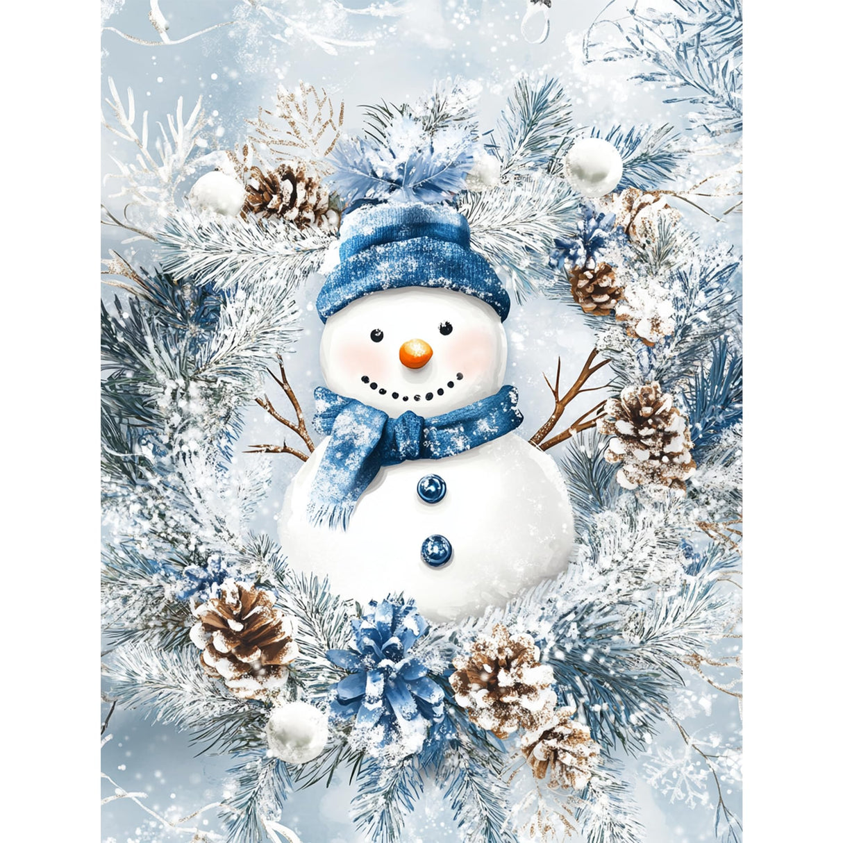 JOASURA Christmas Diamond Art Kits for Adults,DIY Snowman Diamond Painting Round Full Drill 12x16in,5D Diamond Dots Art for Beginning Xmas Home Wall Decor JOASURA