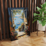 NiArt Paint by Numbers for Adults Beginners, DIY Paint by Numbers on Canvas for Kids, Oil Painting Kits for Gift Home Wall Decor, 10 Brushes and Acrylic Paint, 16x20 Inch, (Seaside Town, Unframed) NiArt