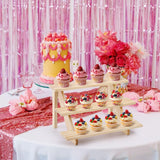 Coloch 3 Tier Wooden Cupcake Stand, Rustic Retail Display Riser Jewelry Holder Stand, for Cupcakes, Desserts, Brooch, Bracelet, Tabletop Jewelry Display, 15.8 x 9x 10.2 Inch Coloch