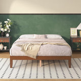 Natulliy Queen Bed Frames,Wood Platforms Bed with Wooden Slats Support,No Box Spring Needed,Easy Assembly,Queen,Pine Natulliy