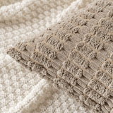 MIULEE Pack of 2 Corduroy Decorative Throw Pillow Covers 18x18 Inch Soft Boho Striped Pillow Covers Modern Farmhouse Home Decor for Sofa Living Room Couch Bed Light Brown MIULEE