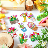 Saillong 20 Pcs Tulip Diamond Painting Magnets Spring Diamond Art Magnets Kits Refrigerator Magnetic Stickers for Fridge Home Adults DIY Crafts Saillong