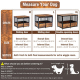 KOOPRO 43.7" Inch Dog Crate Furniture with Cushion for Large Dogs, Wooden Heavy Duty Dog Kennel with Double Doors Indoor, Decorative Pet House Dog Cage Side End Table, Rustic Brown KOOPRO