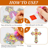 Tenceur 12 Pcs Cross Diamond Art Kit for DIY Religious Crystal 5D Diamond Painting Bookmarks Rhinestone Kits for Reading Lover Home Office Project Read DIY Crafts Gifts Tenceur