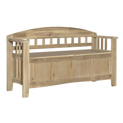 Linon Natural Washed Storage Frankie Bench, Seat Height of 18" - WoodArtSupply