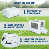 JOYMOR Grandient Style 3-in-1 Bounce House for Kids 3-6 w/Basketball Hoop, Slide, Kids 30s Blow Up Small Bounce House with Blower for Toddlers Indoor Outdoor Party JOYMOR