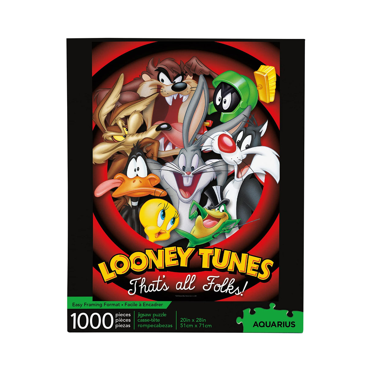 AQUARIUS Looney Tunes Puzzle (1000 Piece Jigsaw Puzzle) - Glare Free - Precision Fit - Officially Licensed Looney Tunes Merchandise & Collectibles - 20 x 28 Inches AQUARIUS