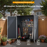 Patiowell Plastic Outdoor Storage Shed, 5 x 3 FT Patio Storage Shed Cabinet with Stable Roof & Lockable Doors Waterproof Resin Shed for Tools, Patio Furnitrue Accessories, Dark Gray Patiowell