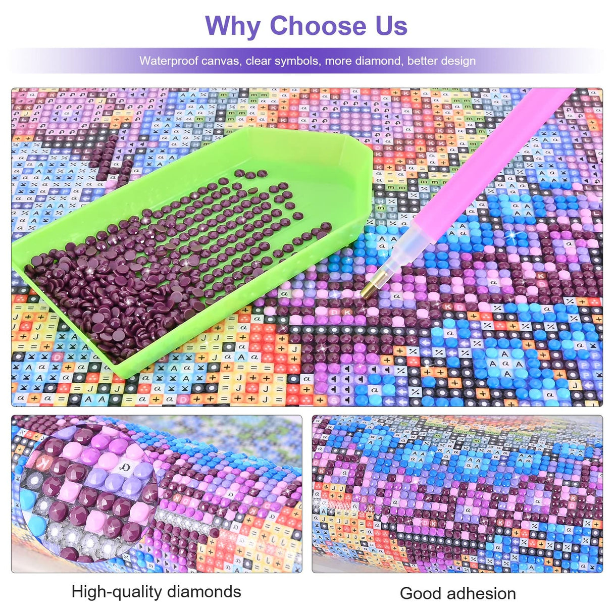 Colourful Artistry DIY 5D Diamond Painting by Number Kits -Mandala Stones Diamond Crystal Gem Art Painting with Full Drill Round Diamond - Perfect for Home Wall Decor Birthday Gifts for Women ROOHOME