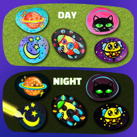 EPUMP Rock Painting Kit for Kids – Glow-in-The-Dark Arts & Crafts Set for Boys & Girls Ages 6-12, DIY Crafts Creative Painting Toys, Fun Art Supplies for Kids Activities & Birthday Gifts EPUMP