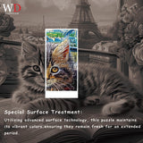 Jigsaw Puzzles 1000 Pieces - WISHDIAM Puzzles for Adults - Cats Kitten Pets Animal Lovers Impossible Hard Difficult Challenging Puzzles for Home Decor Birthday Party Gifts Toy (Shadow of Paris) WISHDIAM