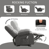 Massage Recliner Chair for Adults with Lumbar Heating Rocker Recliners with 2 Cup Holders and USB Charge Port for Living Room KWKSV