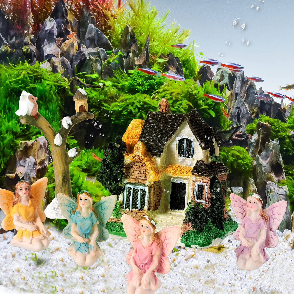 31 Pieces Fairy Garden Accessories Kit Miniatures House Supplies Fly Wing Dollhouse Gifts for Home Garden Lawn Decoration Gejoy