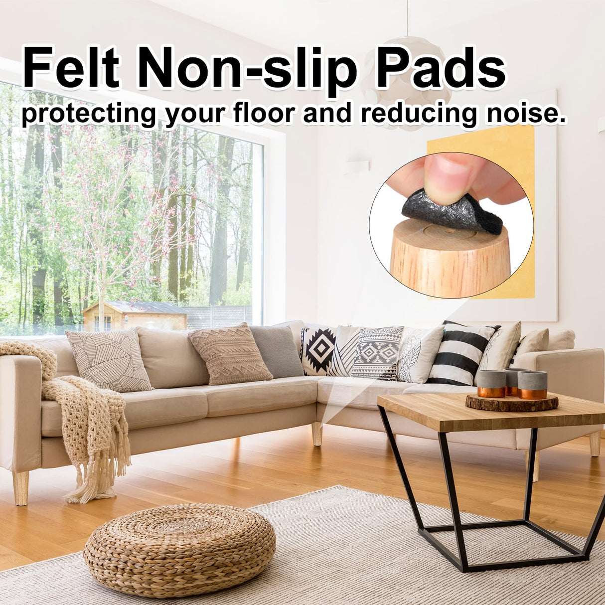 Maitys 4 Inch Round Solid Furniture Legs Furniture Wooden Replacement Feet Chair Dresser Couch Legs Table Cabinet Sofa Legs Footstool DIY Projects for Home (Wood,24 Pcs) Maitys