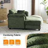VINGLI Lounge Chair, 56" Oversized Reading Chair Corduroy Chaise Sofa Recliner Bed Upholstered Comfy Sleeper Couch with Throw Pillows and Armrests for Living Room, Movie Room, Bedroom VINGLI