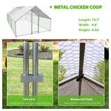 NUGRIART Large Metal Chicken Coop Walk-in Poultry Cage with Water-Resident and Anti-UV Cover Duck Rabbit Cat House Outdoor Chicken Run Pen with Spire Shaped Cage NUGRIART