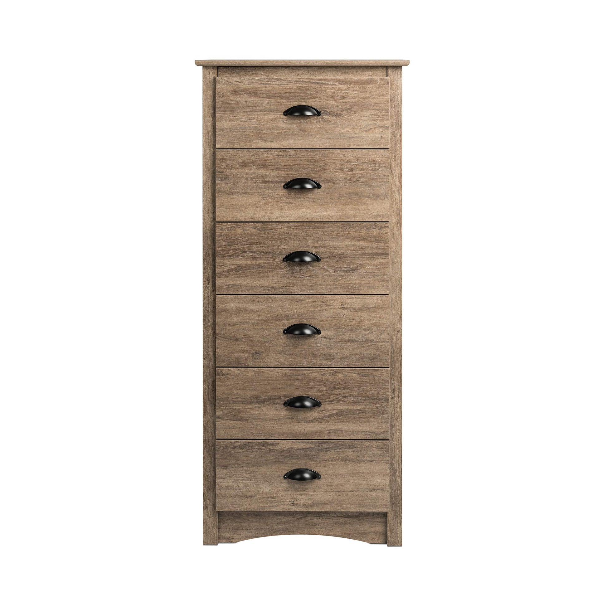 Prepac Salt Spring Rustic 6-Drawer Tall Dresser for Bedroom, Farmhouse Dresser Chest of Drawers 17.65" D x 23.25" W x 53" H, Drifted Gray, DDC-2354 - WoodArtSupply