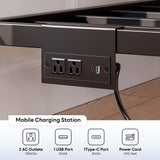 LIKIMIO Twin Corner Bed Frame with Storage Drawers and Charging Station, Modern Twin Daybed with LED Lights and Upholstered Guardrail, Gray LIKIMIO