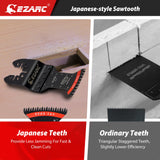 EZARC Japanese Tooth Oscillating Saw Blade, 5 PCS Arc Edge Oscillating Multitool Blades Clean Cut for Wood, Plastic EZARC