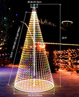 Esfos Led Outdoor Christmas Tree, 20 ft Prelit Christmas Tree, Smart Outside Christmas Tree Light Show App Control with 1512 LED Lights Color Changing Sync APP & Remote Control Christmas Tree Lighting Esfos