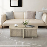 Luoxiao Rectangle Coffee Table 47 inch Modern Coffee Table for Living Room Scandinavian Center Table Minimalist Tea Table Low Table Tatami Table Zen Coffee Table (Wood) Luoxiao