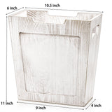 TOPZEA Wood Trash Can, Rectangular Rustic Wooden Waste Basket Farmhouse Wastebasket Bin with Handle Small Narrow Garbage Can Trash Bin for Near Desk, Bedroom, Office, Bathroom, Living Room Decor TOPZEA