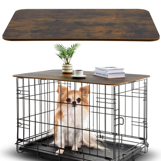 Wonderjune Dog Crate Topper Wood 42 Inch Nonslip Dog Crate Table Topper Rustic Style Crate Covers Decorative Kennel Topper for Decorative Dog Pet Crate Furniture (Dog Crate Not Include) - WoodArtSupply