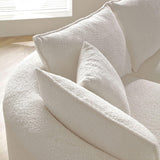 KEVINSPACE 125" Curved Sofa Modern Curved Couch Living Room Modular Sectional Sofa Set 4 Seat Cream Sofa Mid Century Upholstered Couch Boucle Fabric Sofa for Bedroom Apartment Left Hand Facing KEVINSPACE