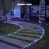 JMEXSUSS 200 LED Trampoline Accessories Solar Rope Light, 66ft IP 65 Waterproof Solar Pathway Lights Outdoor, 8 Modes Trampoline Lights for Basketball Hoop Ladder Slide Pathway Tent Camp(Multicolor) JMEXSUSS