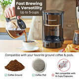 Elite Gourmet EHC-5055 Automatic 5-Cup Brew & Drip Coffee Maker with Pause N Serve Reusable Filter, On/Off Switch, Water Level Indicator Elite Gourmet
