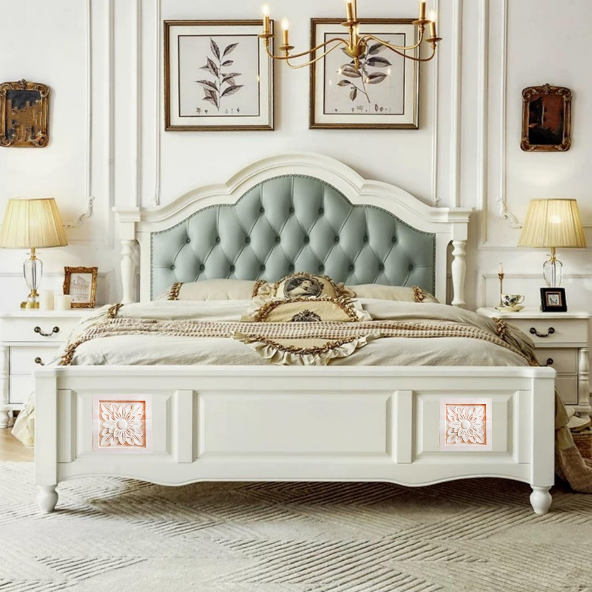 Unique Bargains 5pcs Wood Appliques Onlays Set DIY Horn Flower Decorative  Wood Carved Onlay for Furniture Bed Door Wardrobe 1pc 30cm and 4pcs 9cm  Length in the Decorative Accessories department at Lowes.com, image size:1214x1214