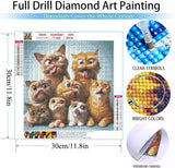 MOMDEDP Cat Diamond Painting Kits for Adults, Cat Diamond Art Kits for Beginners, 5D DIY Animal Diamond Dot Art, Full Drill Gem Craft for Home Decor 12x12 inch MOMDEDP