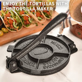 ARC Tortilla Press 8 inch, Cast Iron Tortilla Maker Include 100 Pcs Parchment Paper, Heavy Duty Tortillera Pataconera, Flour Tortilla Press, Roti Maker, Taco Maker, Taco Press, Black Gray ARC Advanced Royal Champion